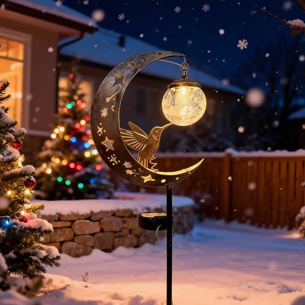 🌙✨Kolibrie Maan Solar Tuinlamp op Steekpaal