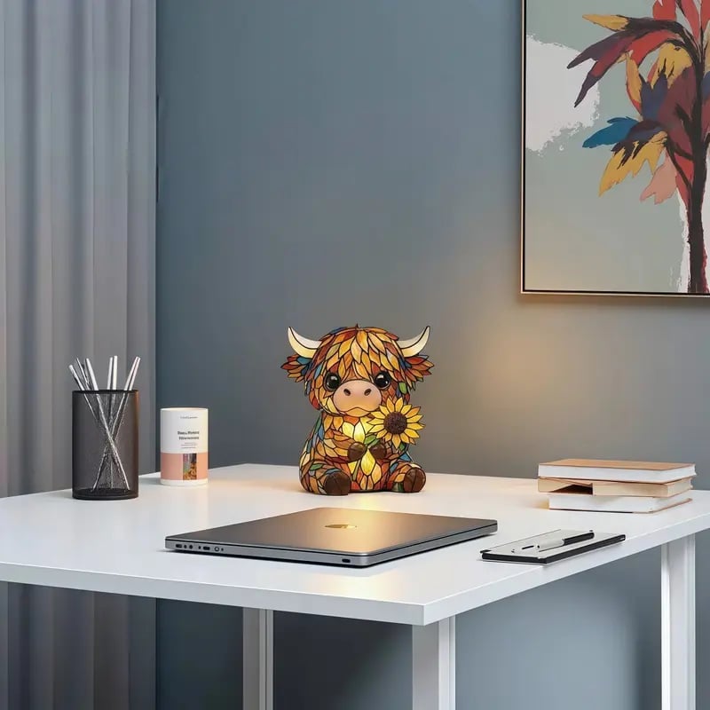 ✨ Creatief LED-nachtlampje in de vorm van een Schotse hooglandkoe