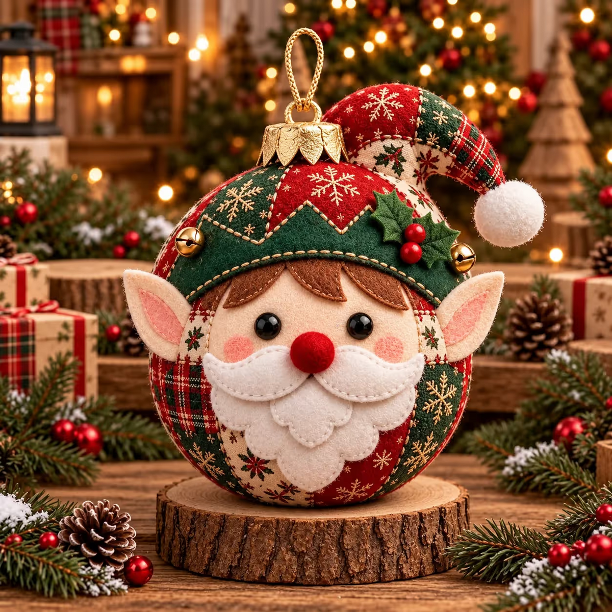 🎄Beginnersvriendelijke, gezellige patchwork kerstornamentencollectie | 8 feestelijke figuren voor bomen, kransen en kerstcadeaus ✨