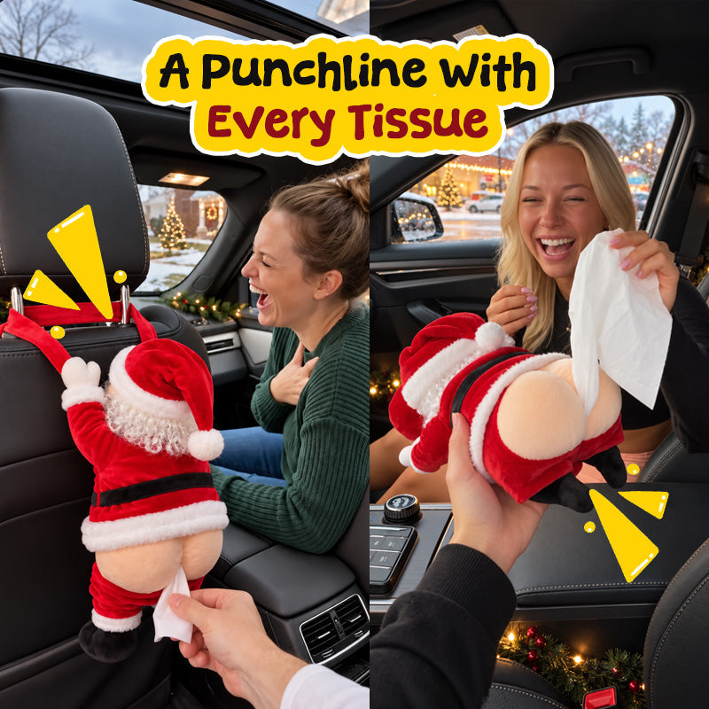 Grappige tissuebox met kerstmankont