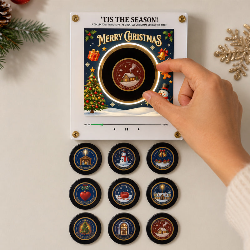 Kerstmuziek koelkaststickers | Interactieve kerstdecoratie met 9 klassieke kerstliedjes