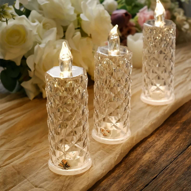 ✨ Crystal Rose Kaarslicht – Romantische gloed zonder rommel