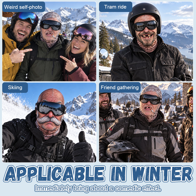 Grappig en realistisch skimasker – hilarische winterse feestoutfit voor buitengroepen