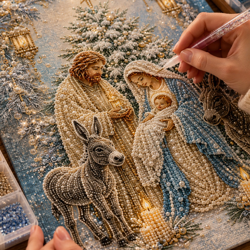 Kerststal Diamond Painting Set | Jezus Christus Kerst Geloof Kunst Decoratie