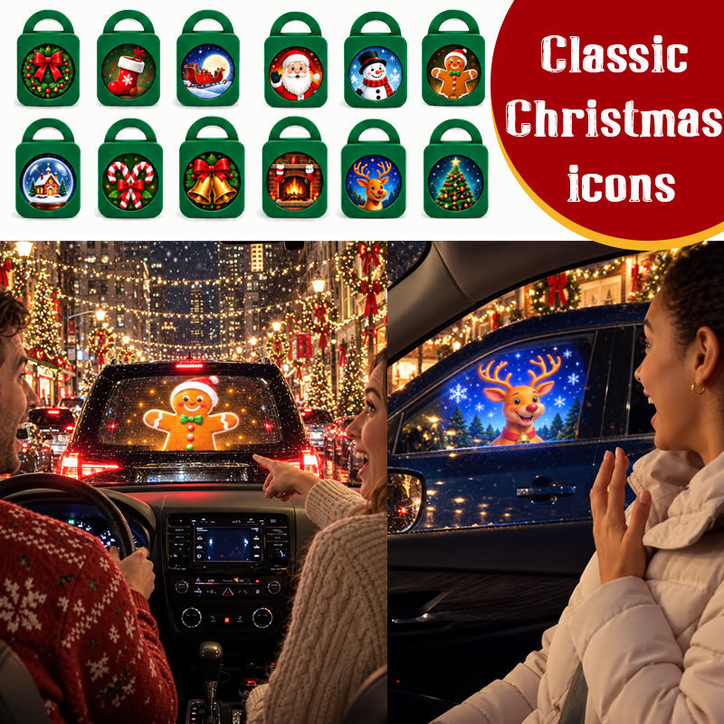 Merry Ride kerstauto met projectorverlichting