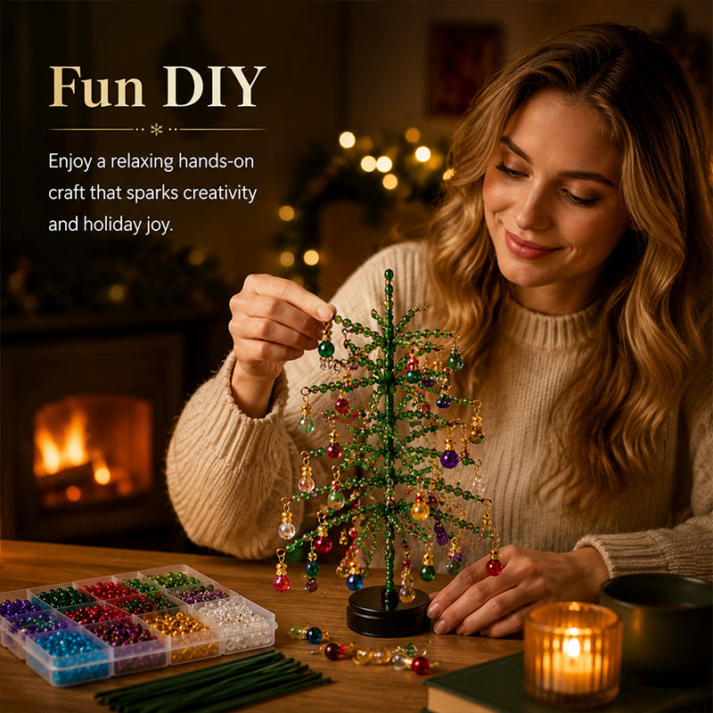 DIY Kerstboomset met kralen