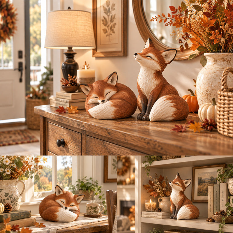 Cottagecore vossendecoratie – likken, slapen en zitten