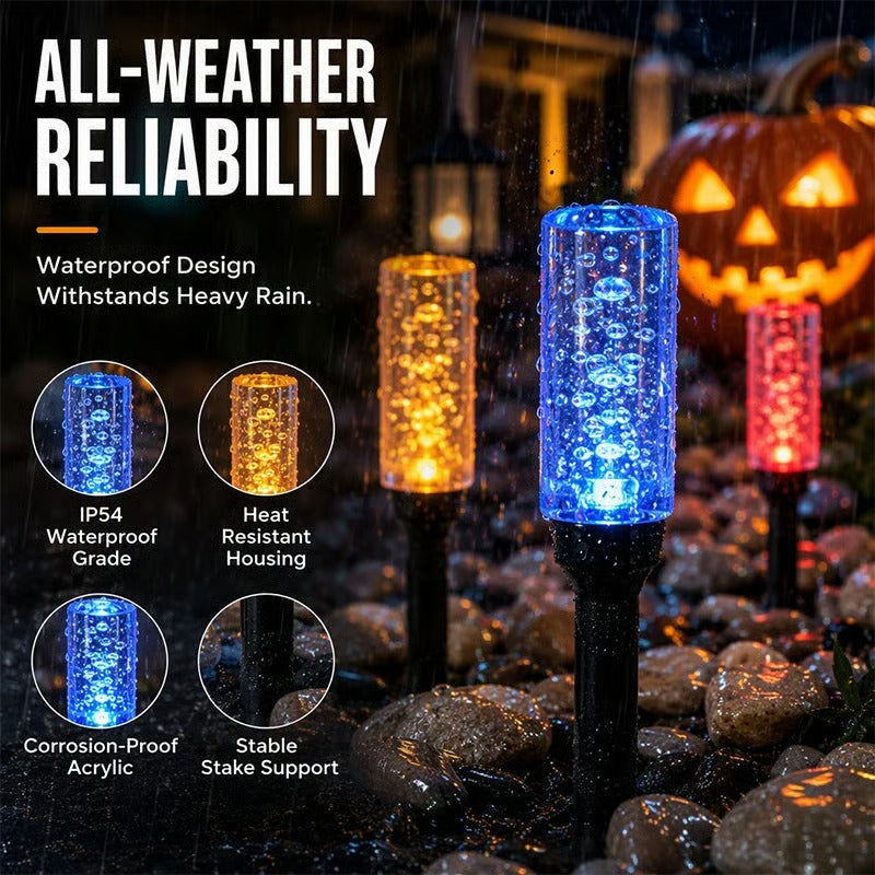 ☀️ Solar padverlichting voor buiten met kristallen bubbels — geen bedrading, geen elektriciteitsrekening, gewoon elke avond een warm welkom. 🏡