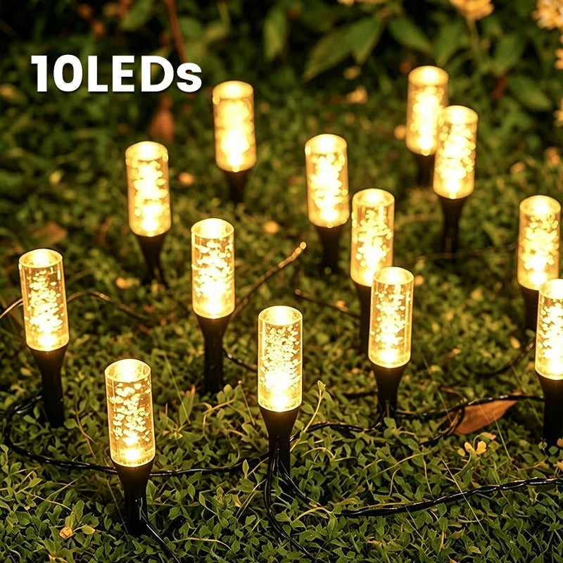 ☀️ Solar padverlichting voor buiten met kristallen bubbels — geen bedrading, geen elektriciteitsrekening, gewoon elke avond een warm welkom. 🏡