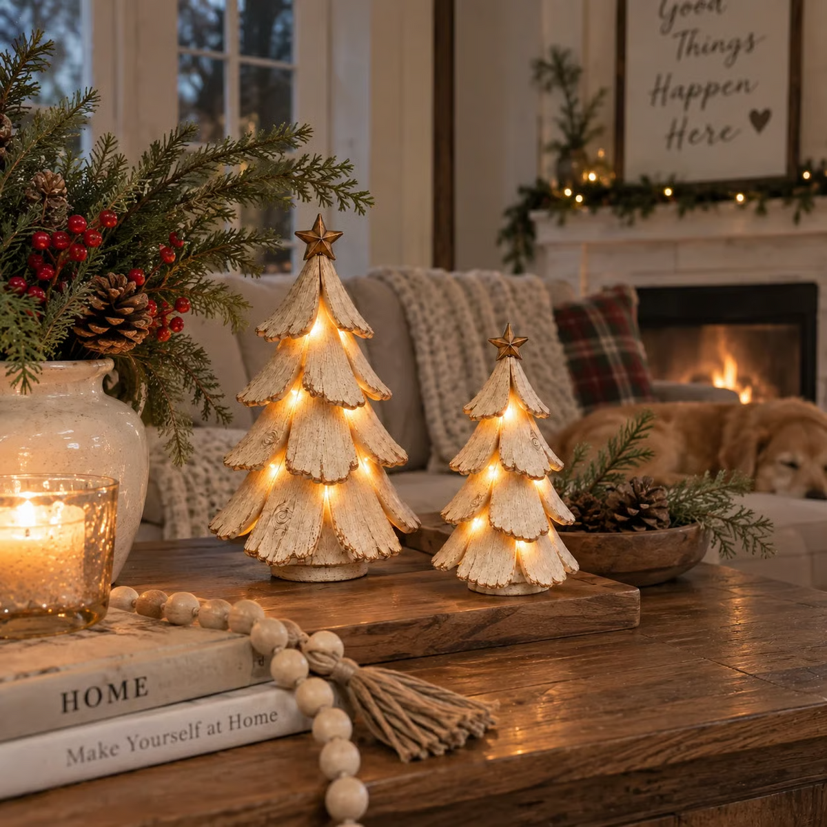 🎄🌙Vintage verlichte kerstboomfiguur