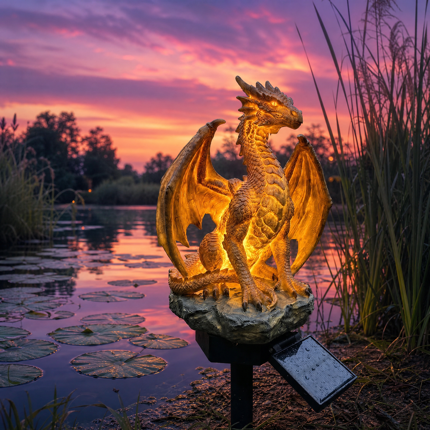 Dragon Legacy Golden Ember Edition Solar Tuinlamp