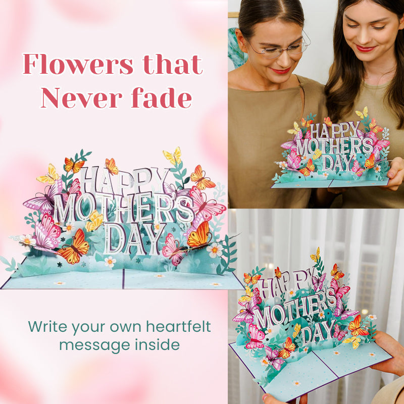 💐 Fijne Moederdag 3D vlinder pop-up kaart
