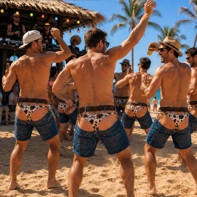 🏖️ 🤠 Nieuwigheid strandshorts in western denimlook