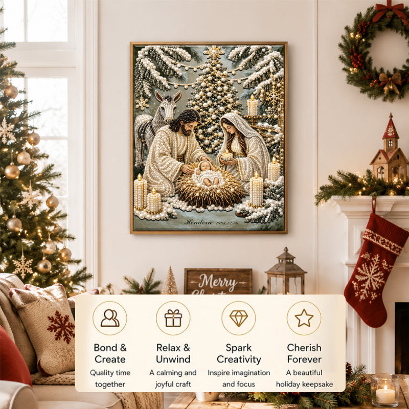 Kerststal Diamond Painting Set | Jezus Christus Kerst Geloof Kunst Decoratie