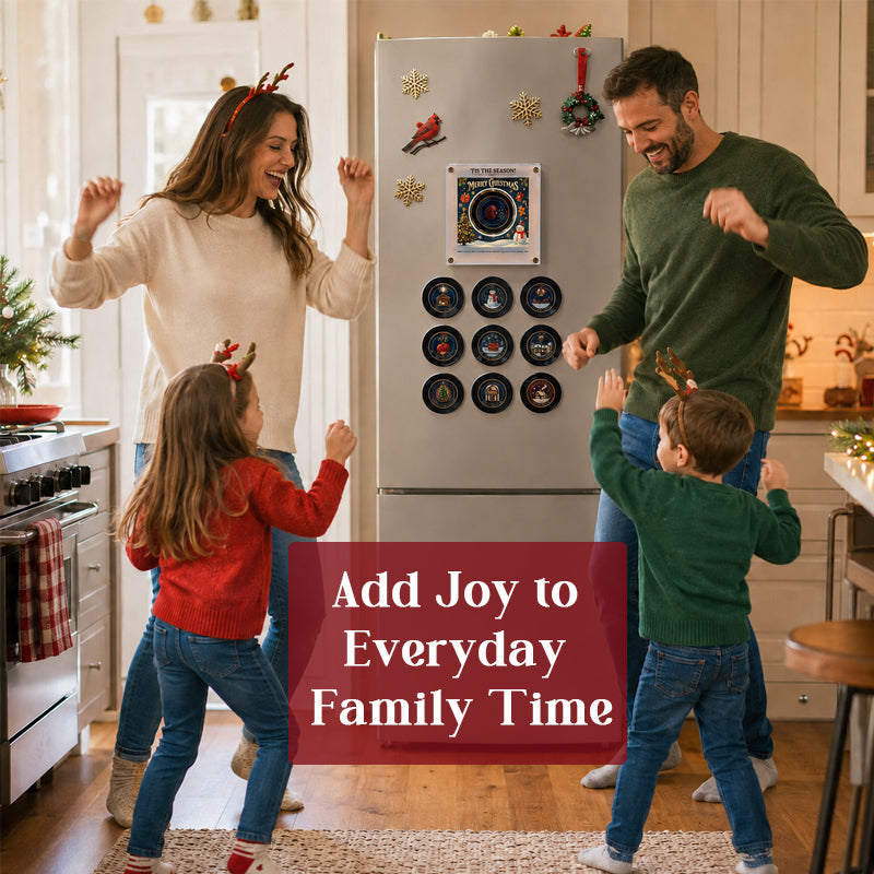 Kerstmuziek koelkaststickers | Interactieve kerstdecoratie met 9 klassieke kerstliedjes