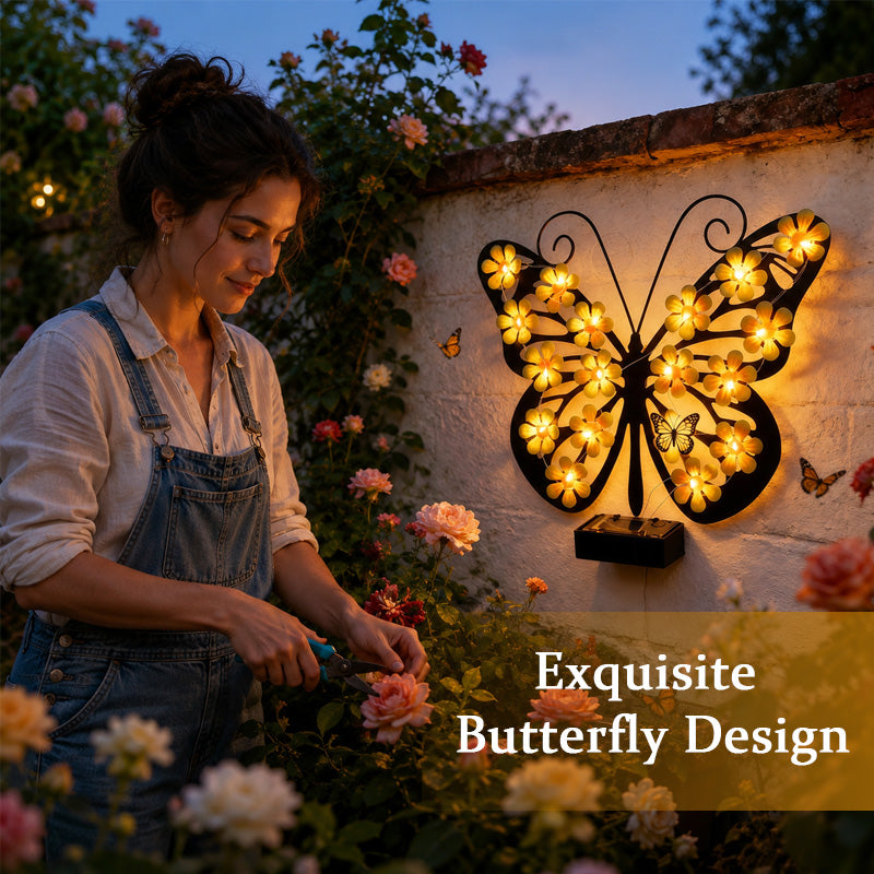 🦋 Tuinlamp met vlindermotief op zonne-energie