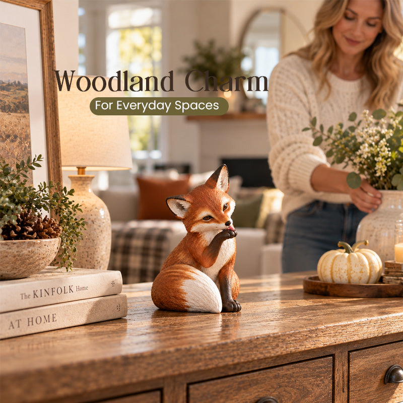 Cottagecore vossendecoratie – likken, slapen en zitten