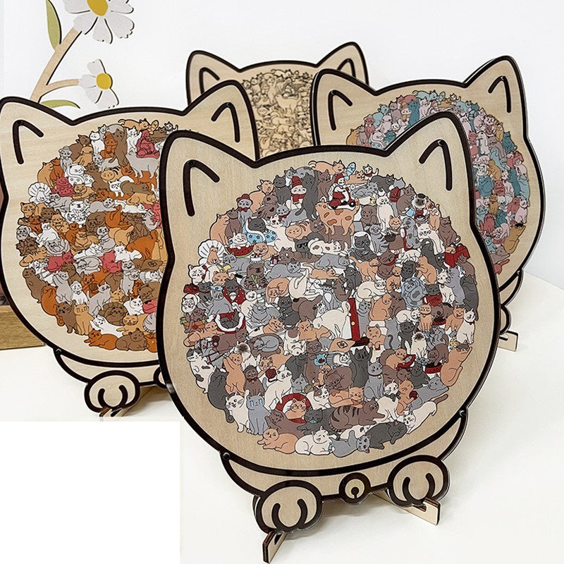 🐶🐱 Schattige puppy- en kitten-doe-het-zelf-puzzelset