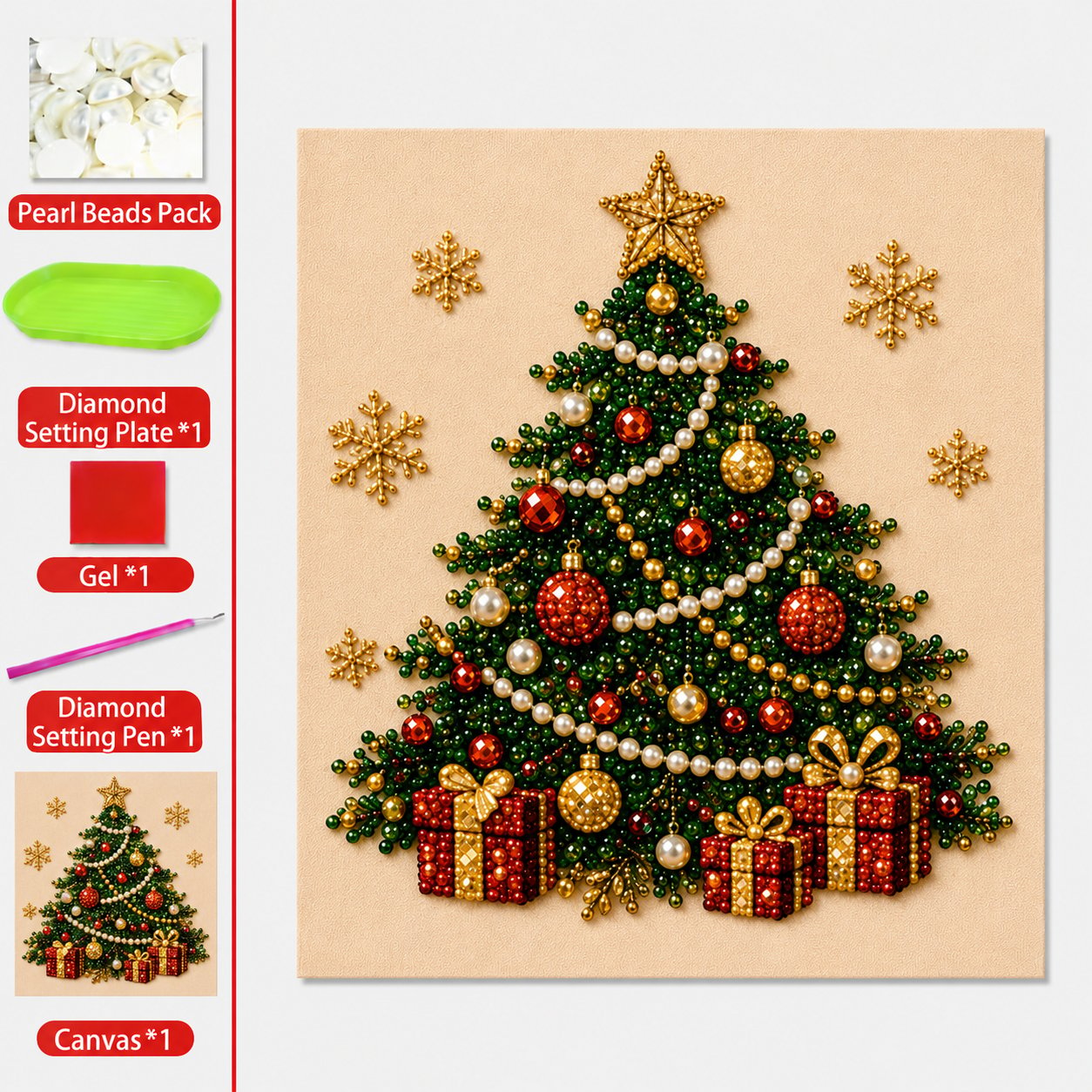 🧘Ontspannend en beginnersvriendelijk - 🎨💎DIY Kerst Parel Diamantschilderij Kunstset