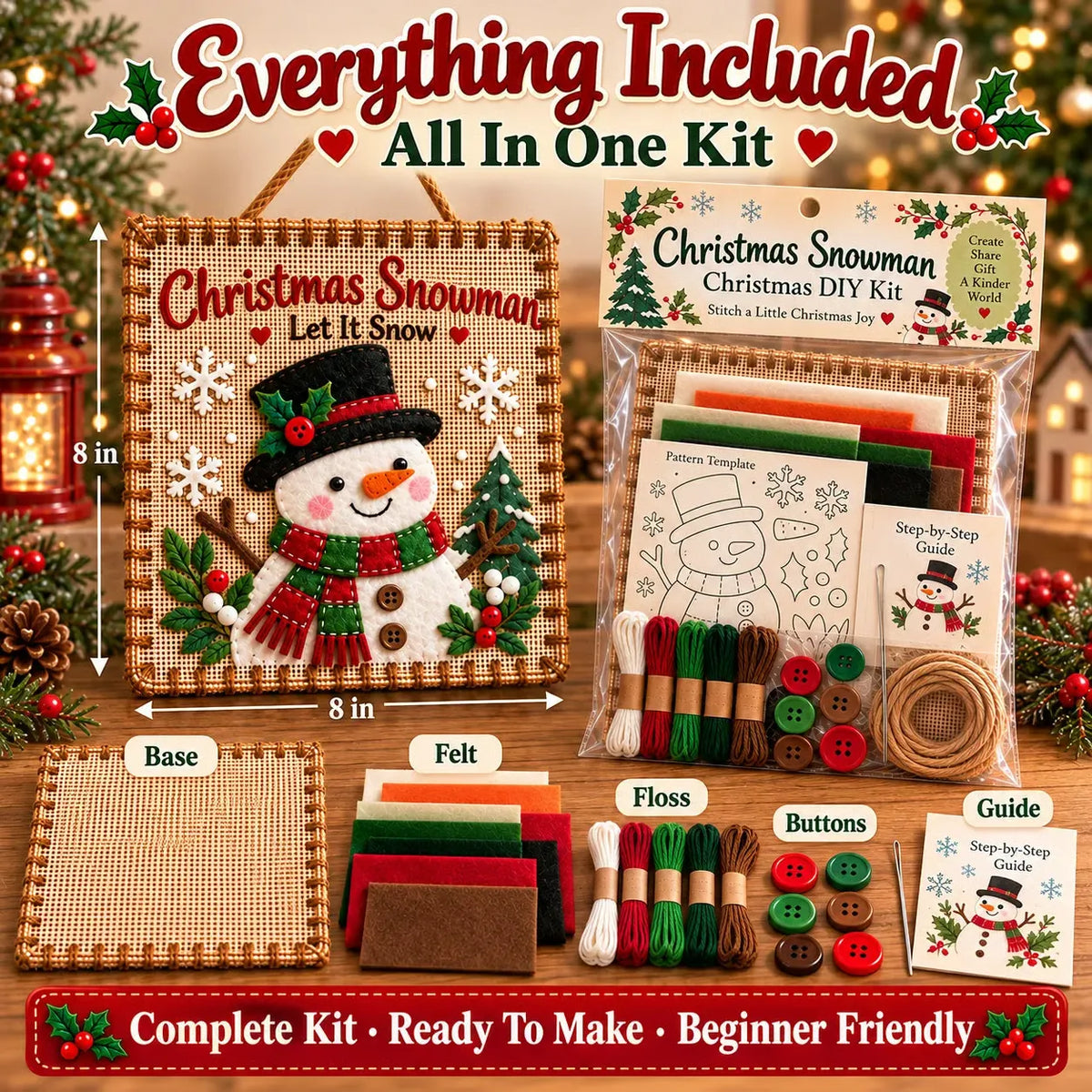 🎄✨ Kerst DIY Stoffen Weefpakket voor Vriendschap - 🧵 Maak samen iets bijzonders! 💕