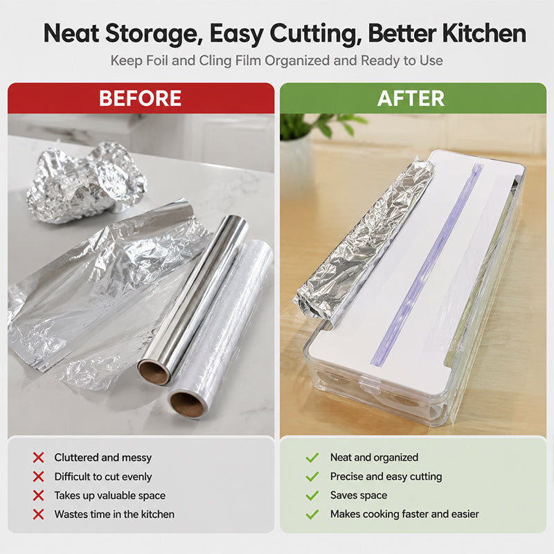 Keuken aluminiumfolie papier plasticfolie opbergdoos snijdoos