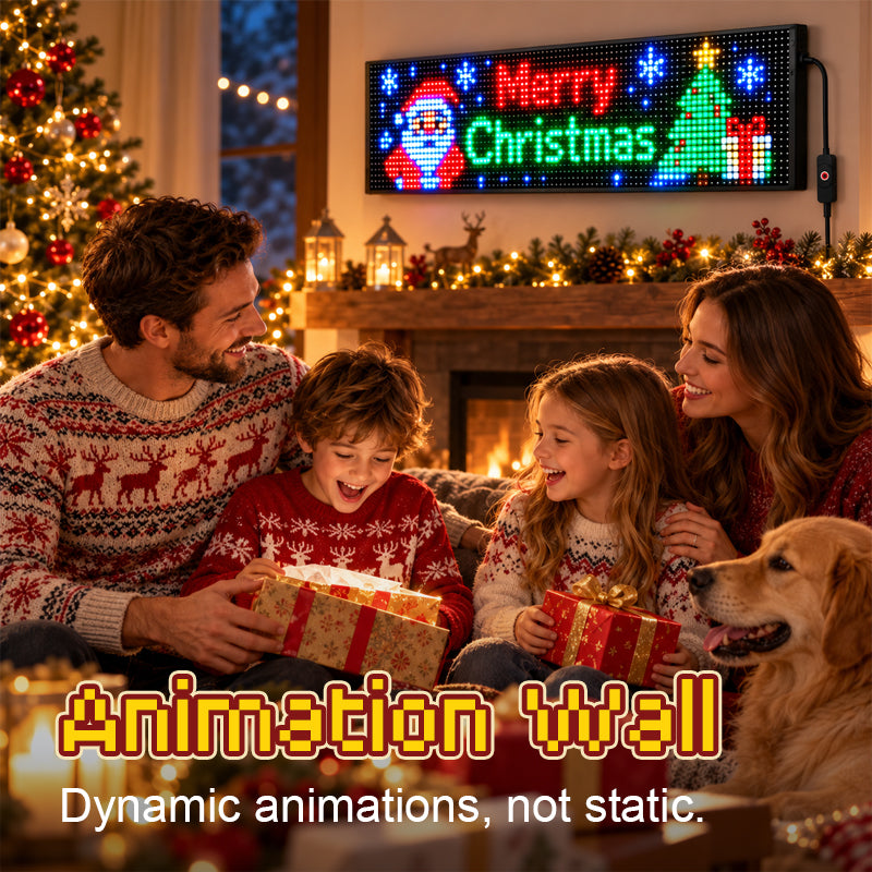 Slimme app-gestuurde kerst-ledpixeldisplay