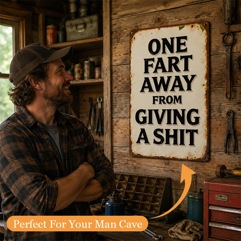 Metalen wandbord met ondeugende humor – grappige vintage decoratie voor garage en thuisbar