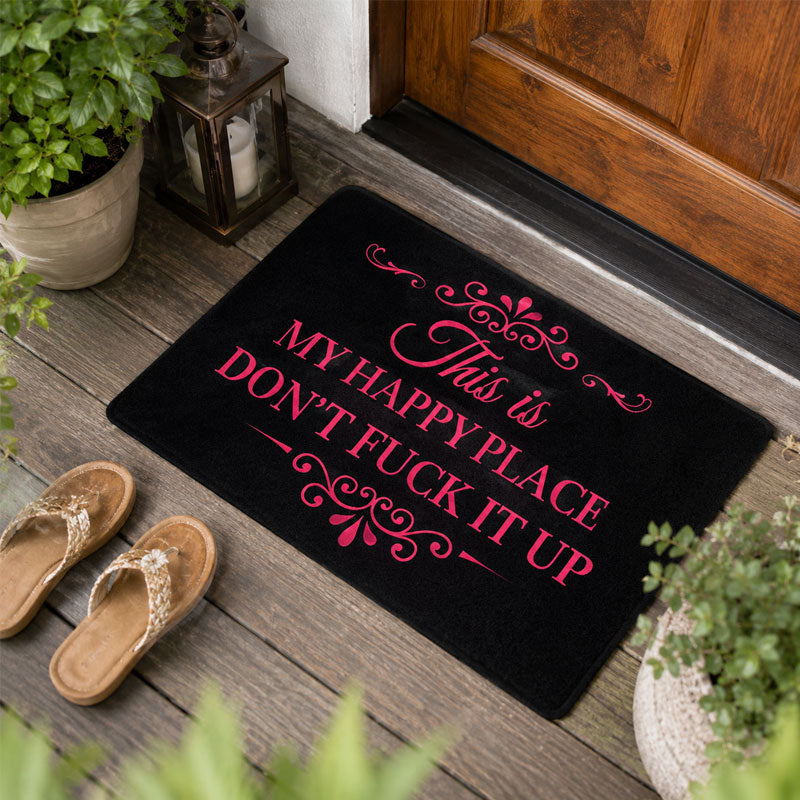🏡 Welkomstmat van Happy Place – Grappige entreemat voor thuis