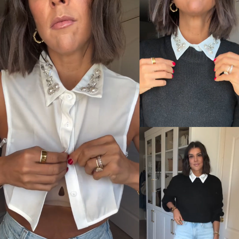Nephalsband met diamanten en parels