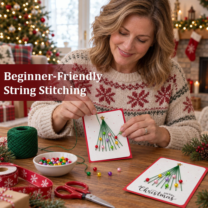 🎄🧵 Kerstkaart met touwkunst (DIY-kit)