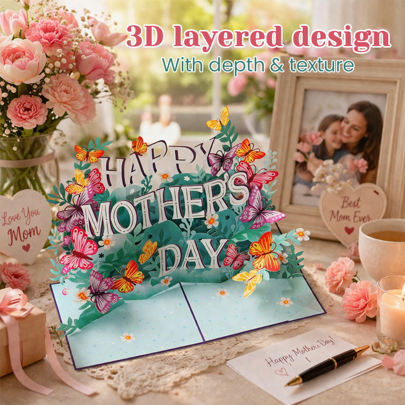 💐 Fijne Moederdag 3D vlinder pop-up kaart
