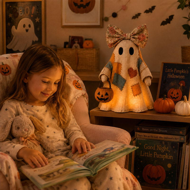 Speelse patchwork spookdecoratie