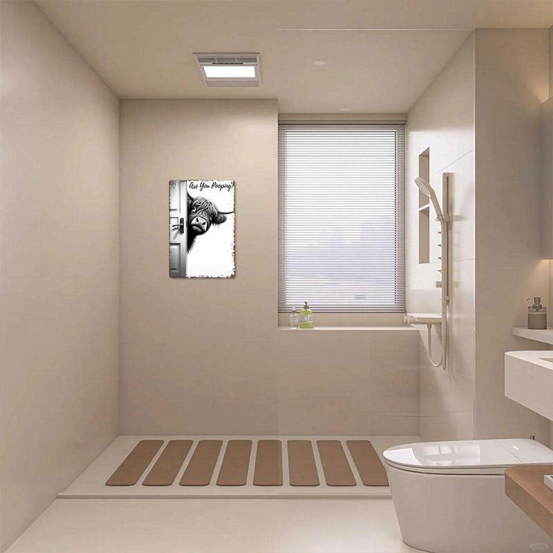 🐄 De brutale bezoeker: Vintage bord met Schotse hooglandkoe