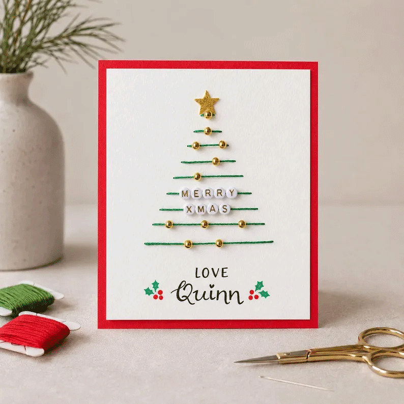 🎄🧵 Kerstkaart met touwkunst (DIY-kit)