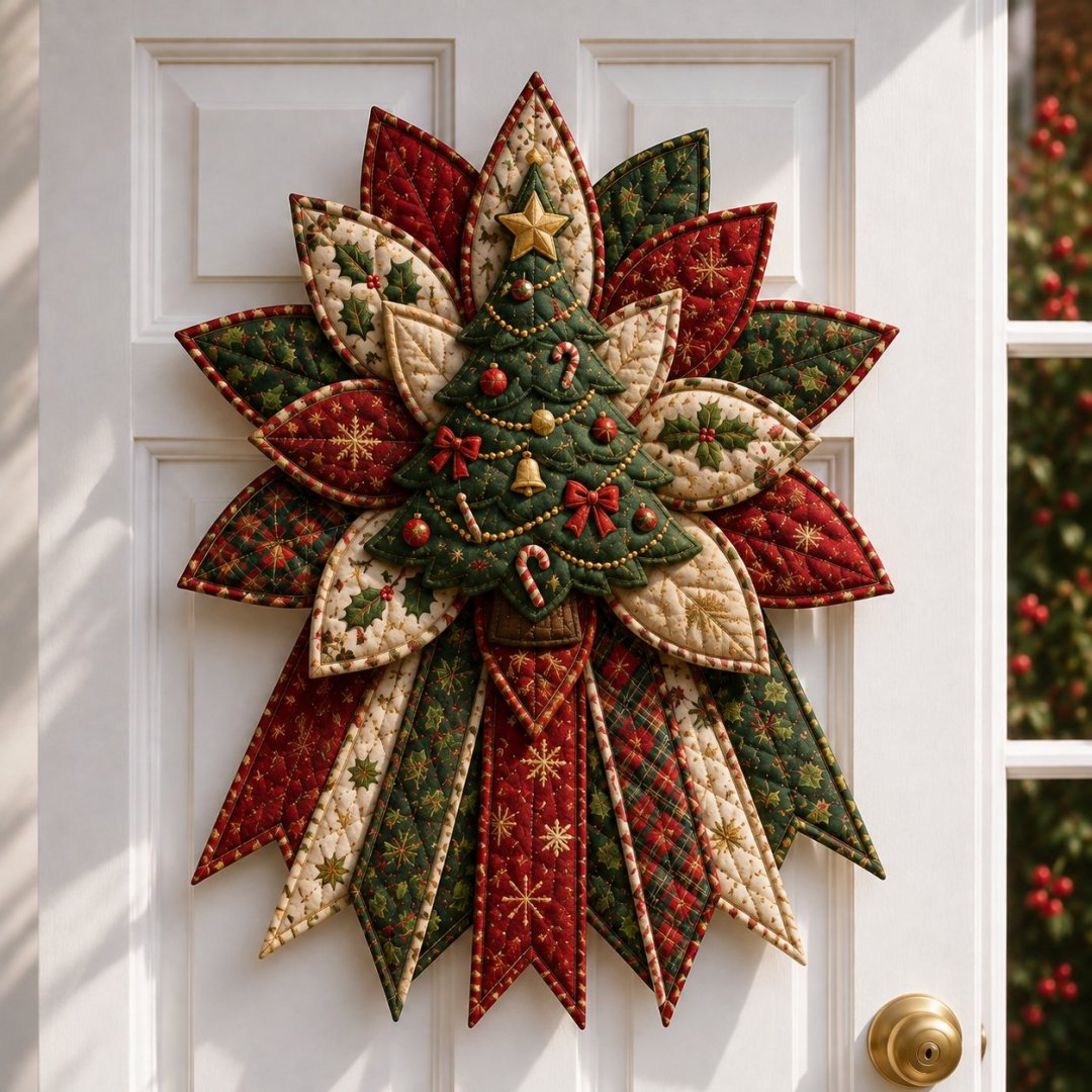 🎄DIY Quilted Christmas Patchwork Deurdecoratie Kit✨