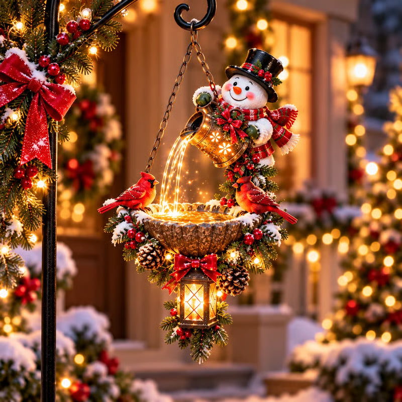 🎄 De magische lichtshow van de Kerstman – Kerstlantaarn voor in de tuin met kardinaalmotief