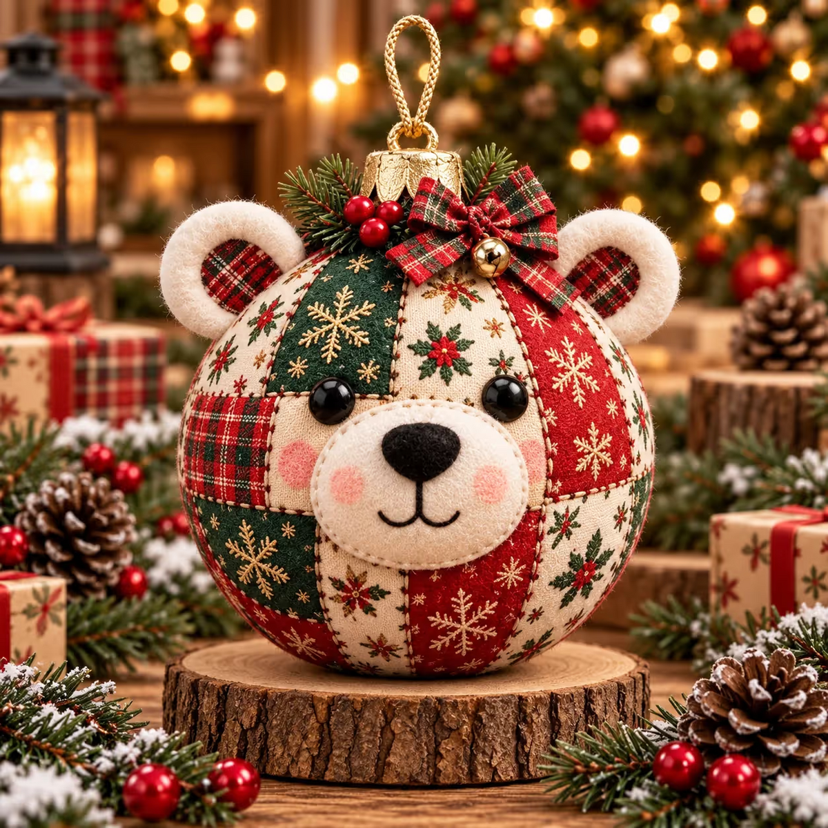 🎄Beginnersvriendelijke, gezellige patchwork kerstornamentencollectie | 8 feestelijke figuren voor bomen, kransen en kerstcadeaus ✨