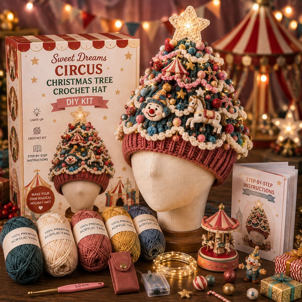 🎄 Beginnersvriendelijke DIY-set voor een kerstboommuts met verlichting