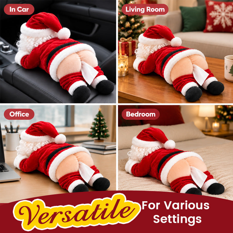 Grappige tissuebox met kerstmankont