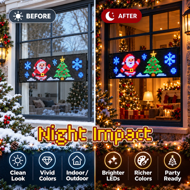 Slimme app-gestuurde kerst-ledpixeldisplay