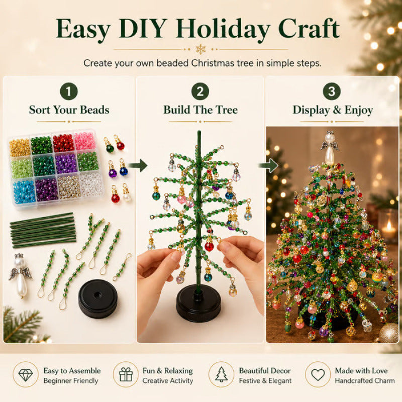 DIY Kerstboomset met kralen