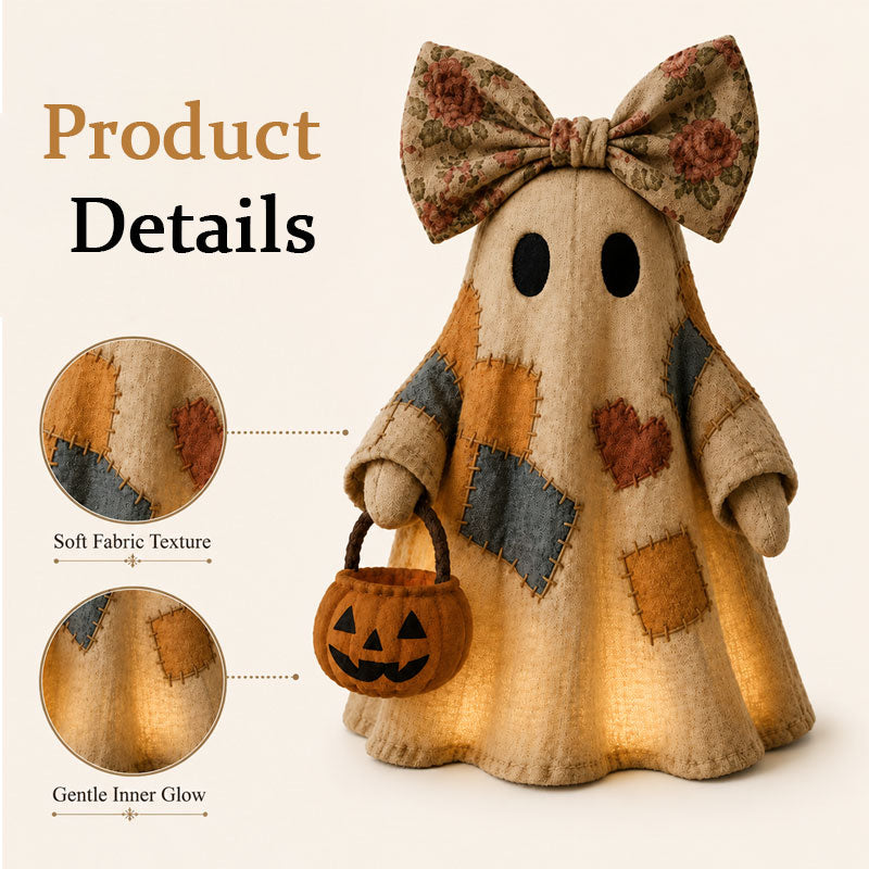 Speelse patchwork spookdecoratie