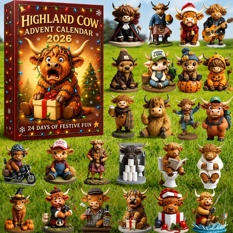 🐮 2026 Cartoon Highland Cow Adventskalender