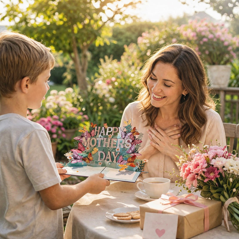 💐 Fijne Moederdag 3D vlinder pop-up kaart