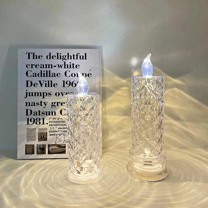 ✨ Crystal Rose Kaarslicht – Romantische gloed zonder rommel