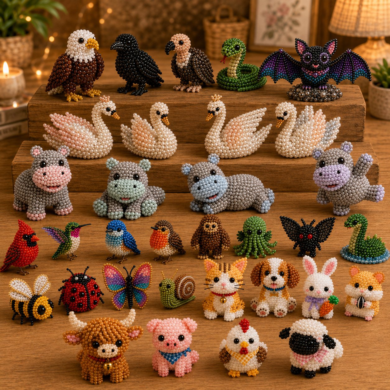 🧵✨ Miniatuur 3D kralen dieren doe-het-zelf set