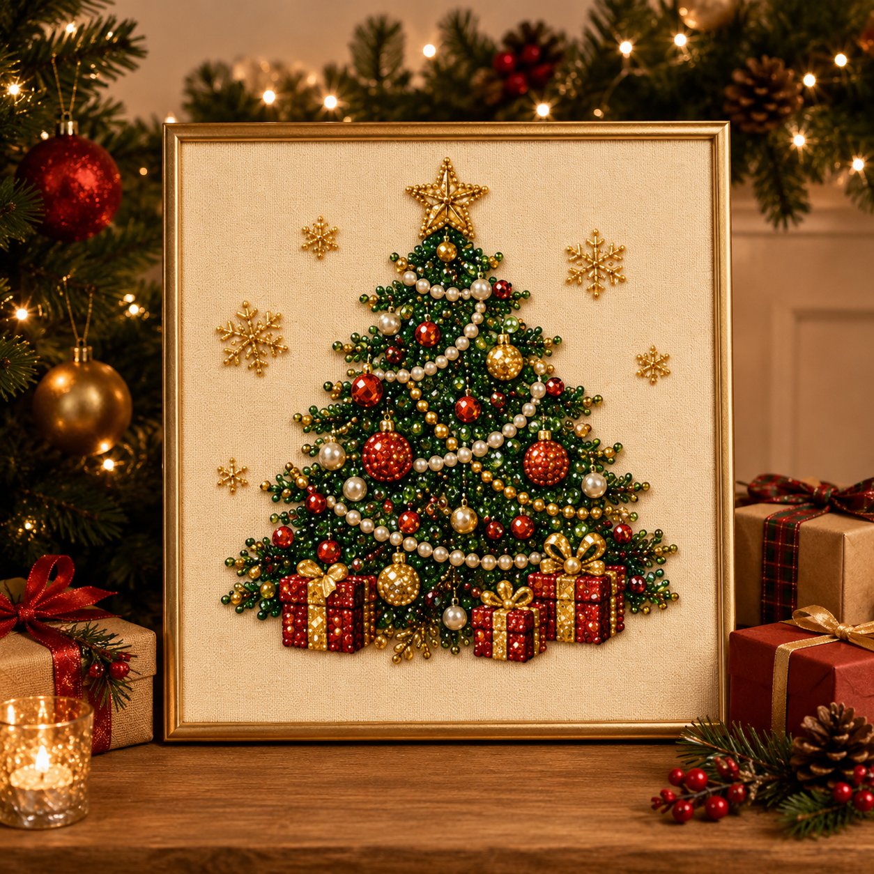 🧘Ontspannend en beginnersvriendelijk - 🎨💎DIY Kerst Parel Diamantschilderij Kunstset