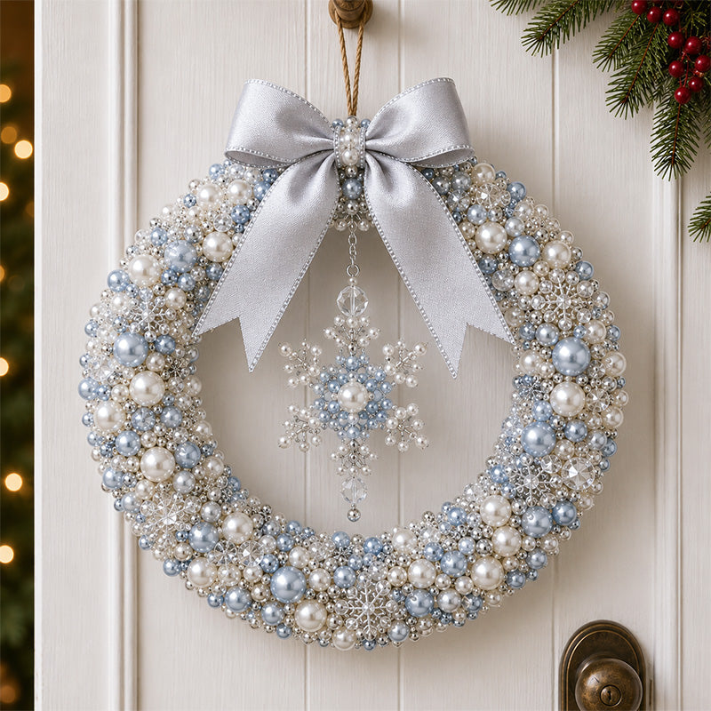 🎄✨ DIY Kerstkrans met Parels - Handgemaakte Deurdecoratie met Kralen 💎🎀