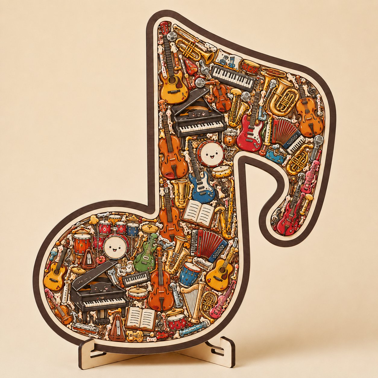 🔥🎶Puzzelornament in de vorm van een muziekinstrument