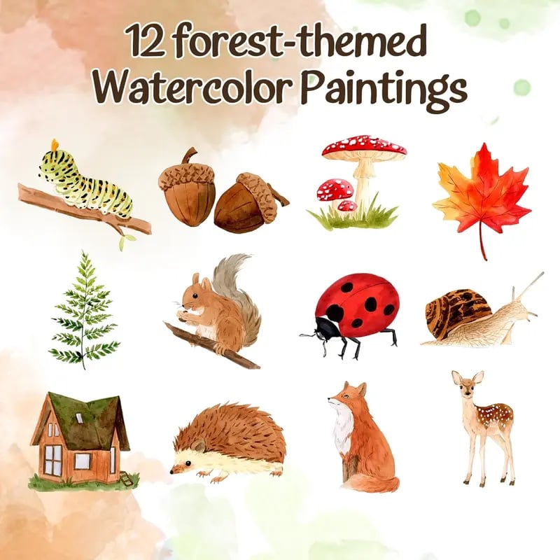✍️Beginners aquarelverfset🎨Aquarel dierenwerkboek